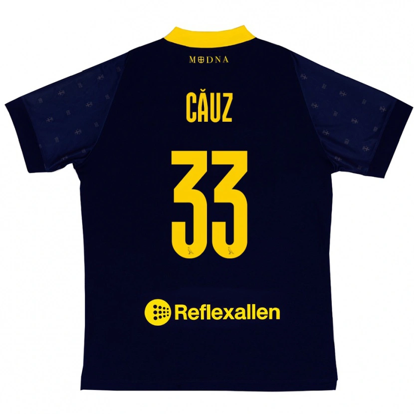 Danxen Mujer Camiseta Cristian Căuz #33 Marino Amarillo 2ª Equipación 2025/26 La Camisa