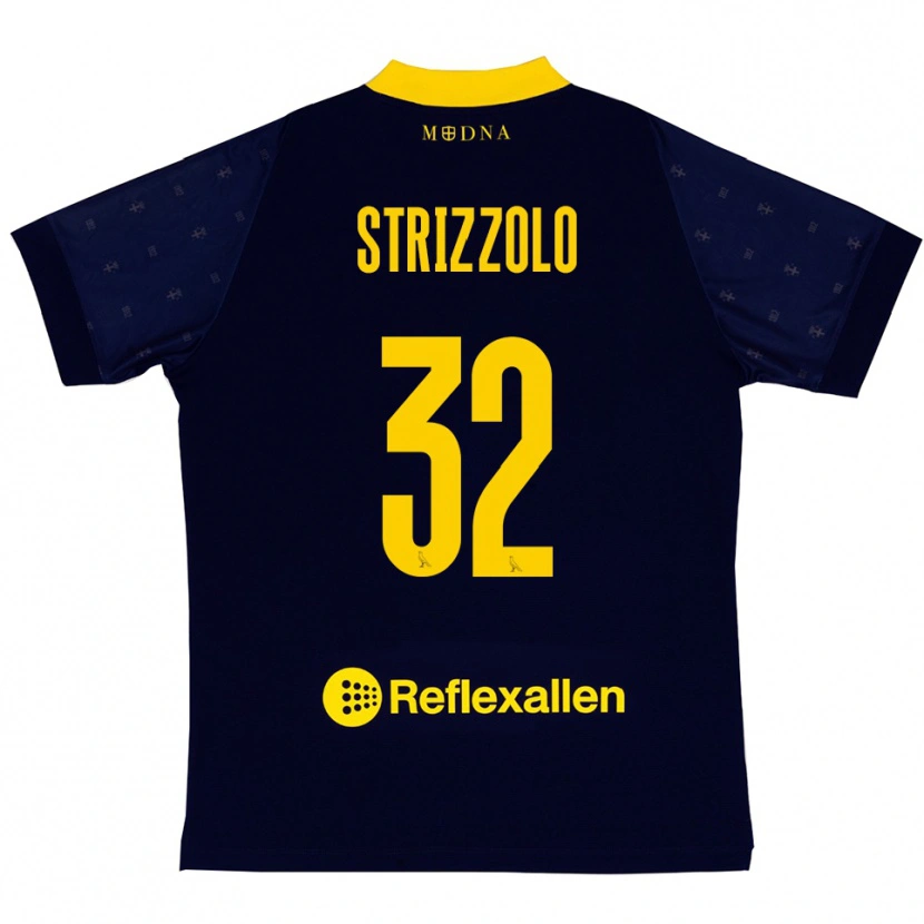 Danxen Mujer Camiseta Luca Strizzolo #32 Marino Amarillo 2ª Equipación 2025/26 La Camisa