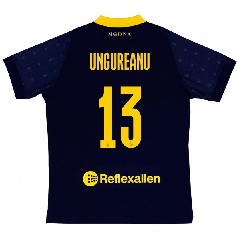 Danxen Mujer Camiseta Eduard Ungureanu #13 Marino Amarillo 2ª Equipación 2025/26 La Camisa