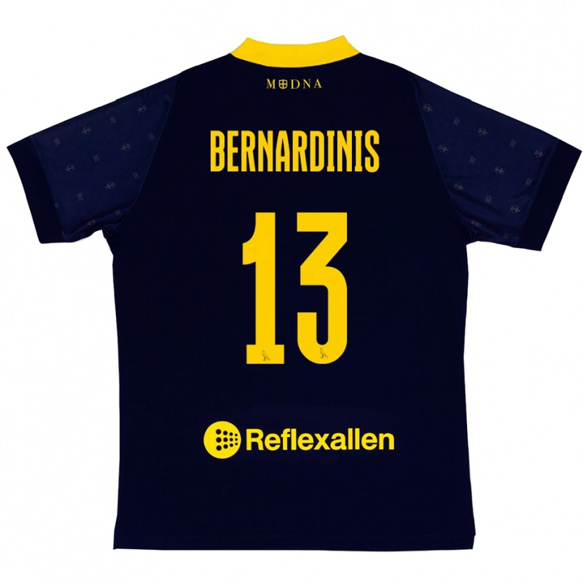 Danxen Mujer Camiseta Riccardo Bernardinis #13 Marino Amarillo 2ª Equipación 2025/26 La Camisa
