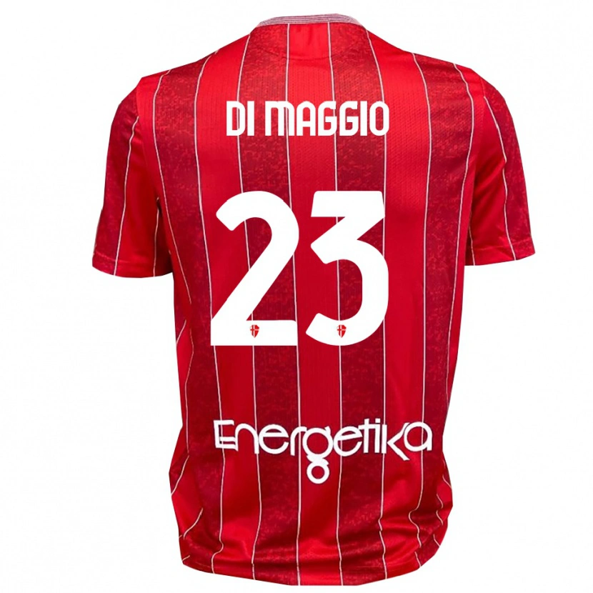 Danxen Mujer Camiseta Luca Di Maggio #23 Rojo Blanco 2ª Equipación 2025/26 La Camisa