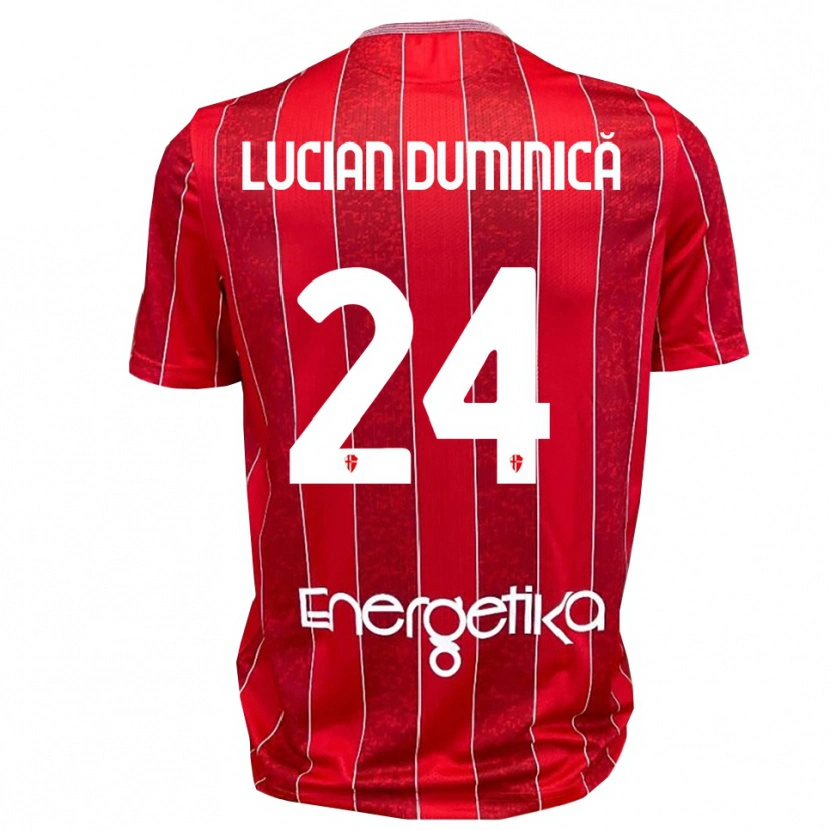 Danxen Mujer Camiseta Nicolae Lucian Duminică #24 Rojo Blanco 2ª Equipación 2025/26 La Camisa