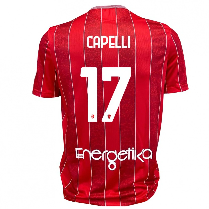 Danxen Mujer Camiseta Alessandro Capelli #17 Rojo Blanco 2ª Equipación 2025/26 La Camisa