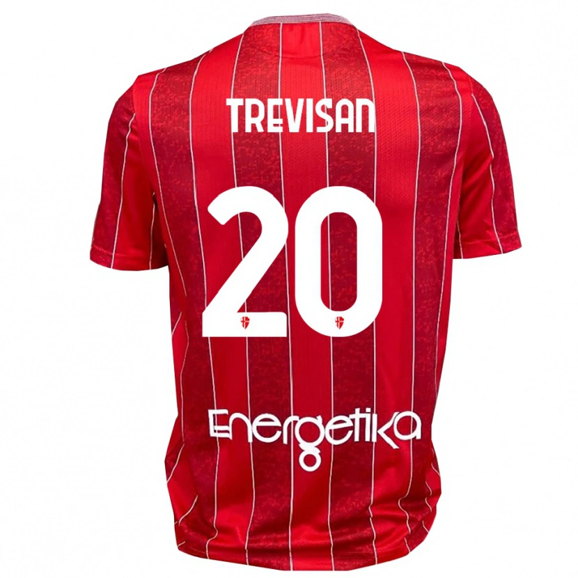 Danxen Mujer Camiseta Francesco Trevisan #20 Rojo Blanco 2ª Equipación 2025/26 La Camisa