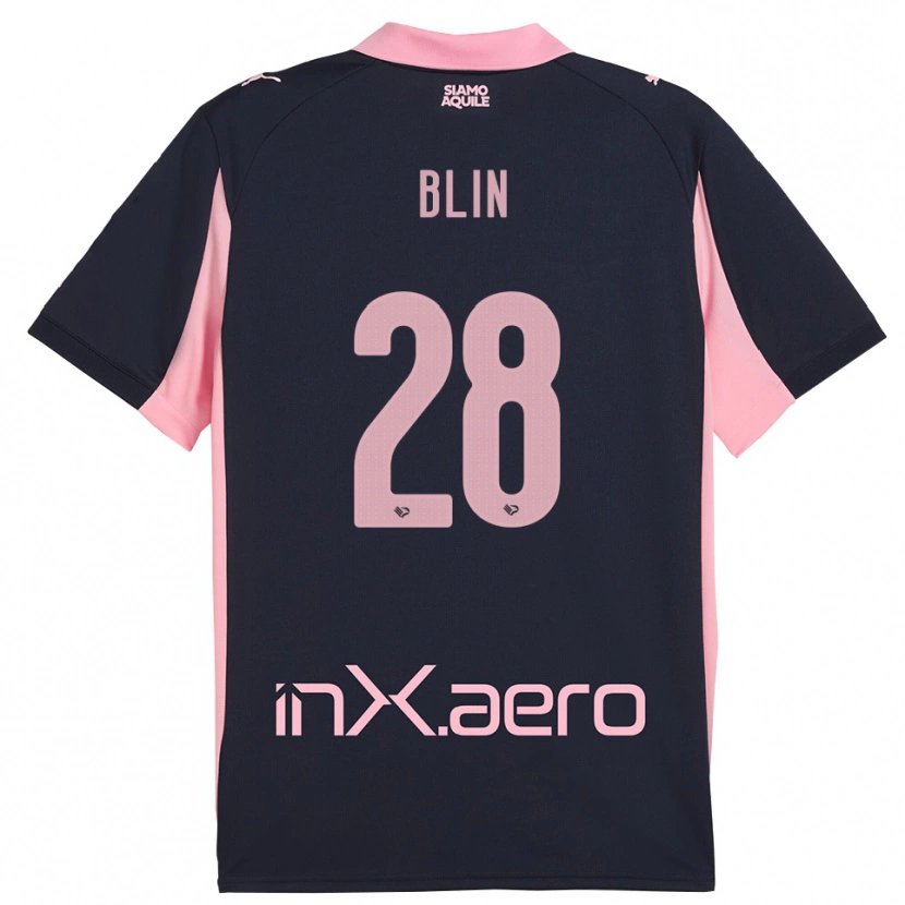 Danxen Mujer Camiseta Alexis Blin #28 Marino Rosa 2ª Equipación 2025/26 La Camisa