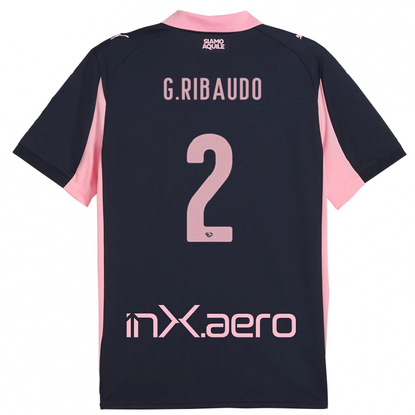 Danxen Mujer Camiseta Giorgio Ribaudo #2 Marino Rosa 2ª Equipación 2025/26 La Camisa