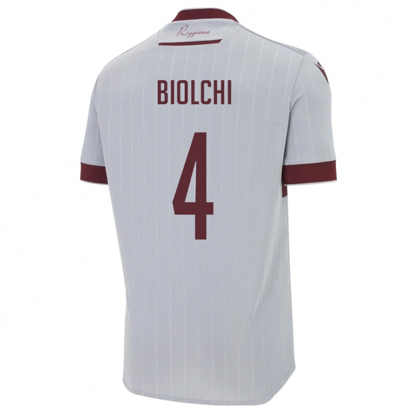 Danxen Mujer Camiseta Tommaso Biolchi #4 Borgoña Blanco 2ª Equipación 2025/26 La Camisa