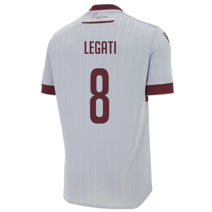 Danxen Mujer Camiseta Mattia Legati #8 Borgoña Blanco 2ª Equipación 2025/26 La Camisa