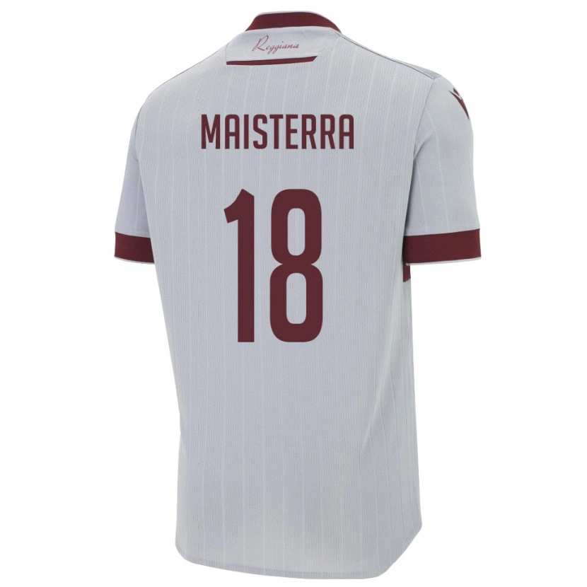 Danxen Mujer Camiseta Roque Maisterra #18 Borgoña Blanco 2ª Equipación 2025/26 La Camisa