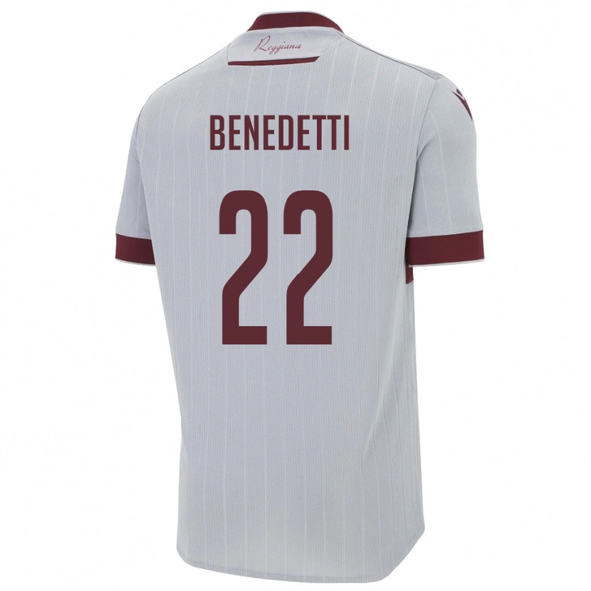 Danxen Mujer Camiseta Samuele Benedetti #22 Borgoña Blanco 2ª Equipación 2025/26 La Camisa