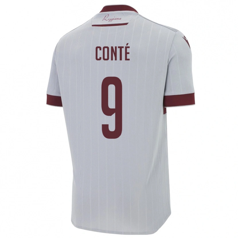 Danxen Mujer Camiseta Oumar Conté #9 Borgoña Blanco 2ª Equipación 2025/26 La Camisa