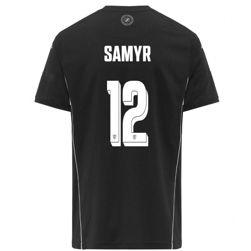 Danxen Mujer Camiseta Walid Samyr #12 Negro Blanco 2ª Equipación 2025/26 La Camisa