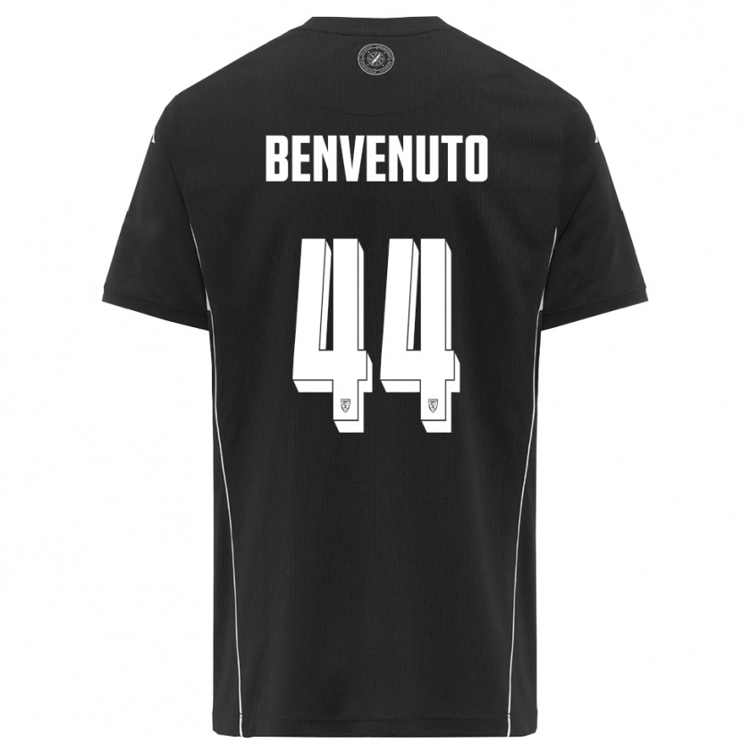 Danxen Mujer Camiseta Mattia Benvenuto #44 Negro Blanco 2ª Equipación 2025/26 La Camisa