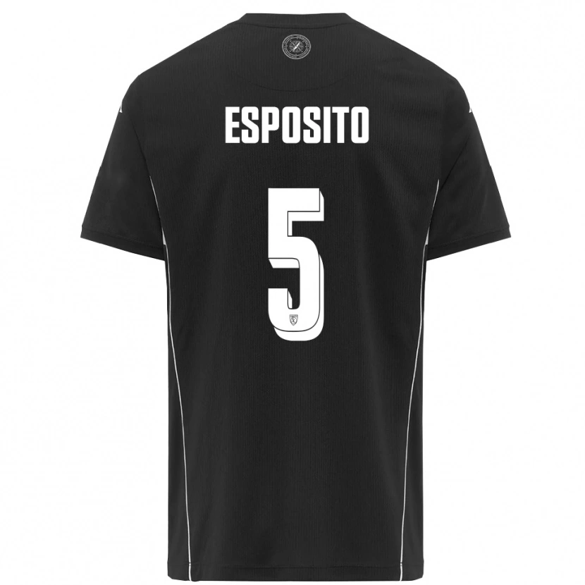 Danxen Mujer Camiseta Salvatore Esposito #5 Negro Blanco 2ª Equipación 2025/26 La Camisa
