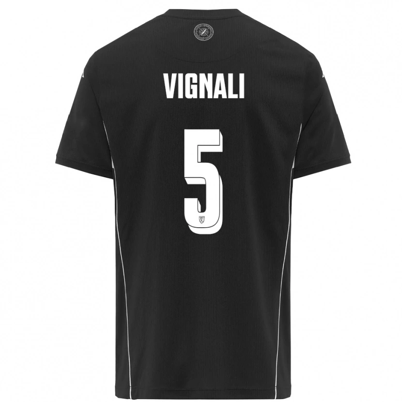 Danxen Mujer Camiseta Diego Vignali #5 Negro Blanco 2ª Equipación 2025/26 La Camisa