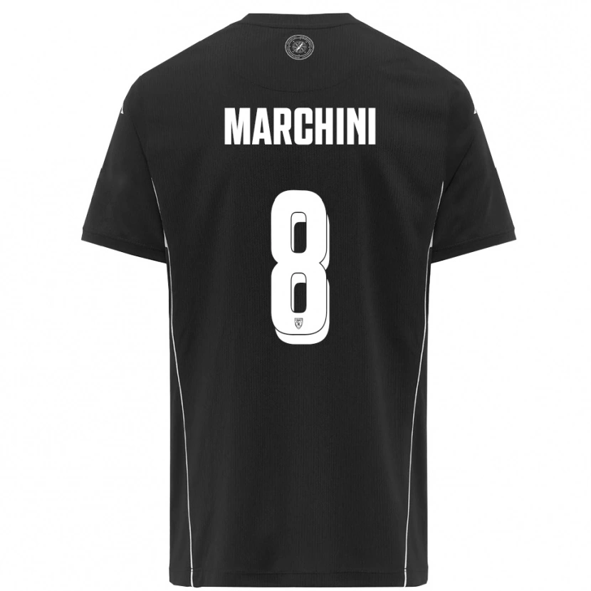 Danxen Mujer Camiseta Mattia Marchini #8 Negro Blanco 2ª Equipación 2025/26 La Camisa