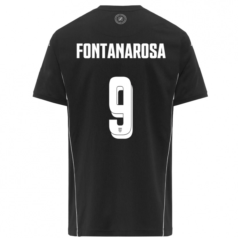 Danxen Mujer Camiseta Riccardo Fontanarosa #9 Negro Blanco 2ª Equipación 2025/26 La Camisa