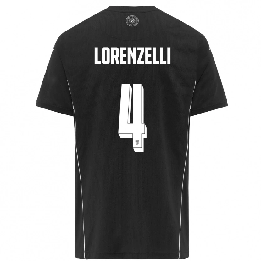Danxen Mujer Camiseta Emanuele Lorenzelli #4 Negro Blanco 2ª Equipación 2025/26 La Camisa