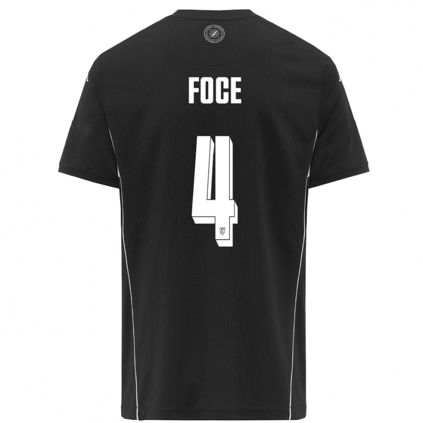 Danxen Mujer Camiseta Jacopo Foce #4 Negro Blanco 2ª Equipación 2025/26 La Camisa