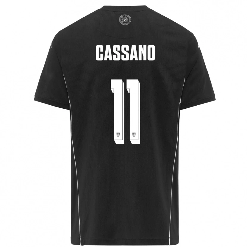 Danxen Mujer Camiseta Armando Cassano #11 Negro Blanco 2ª Equipación 2025/26 La Camisa