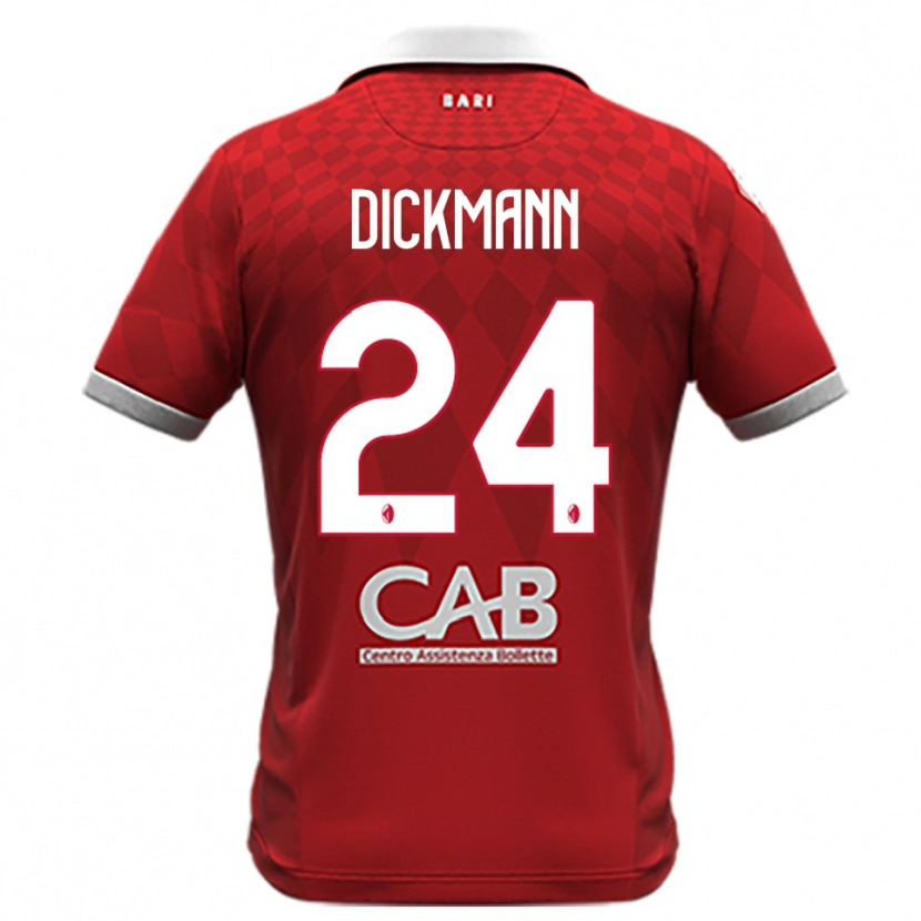 Danxen Mujer Camiseta Lorenzo Dickmann #24 Rojo Blanco 2ª Equipación 2025/26 La Camisa