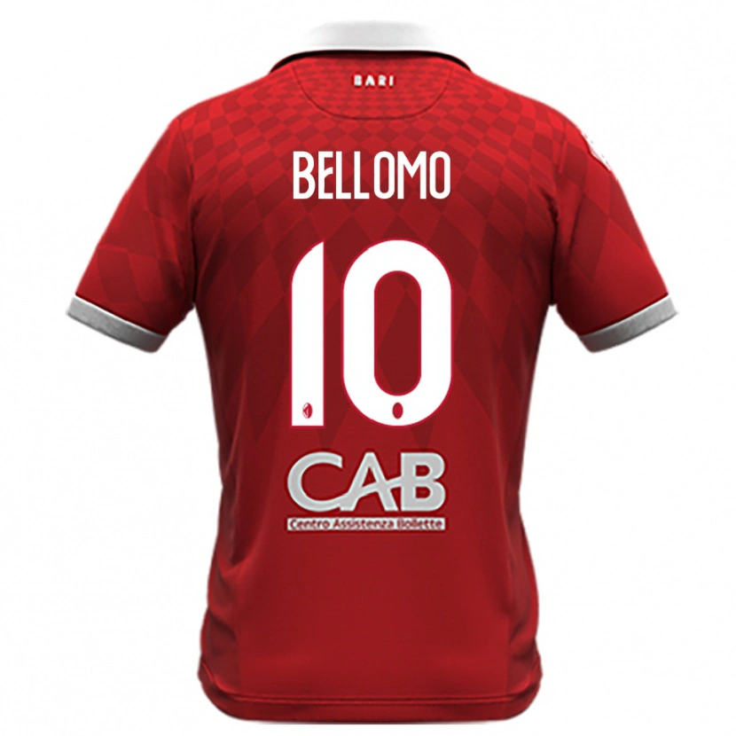 Danxen Mujer Camiseta Nicola Bellomo #10 Rojo Blanco 2ª Equipación 2025/26 La Camisa