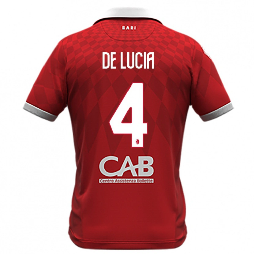 Danxen Mujer Camiseta Mattia De Lucia #4 Rojo Blanco 2ª Equipación 2025/26 La Camisa