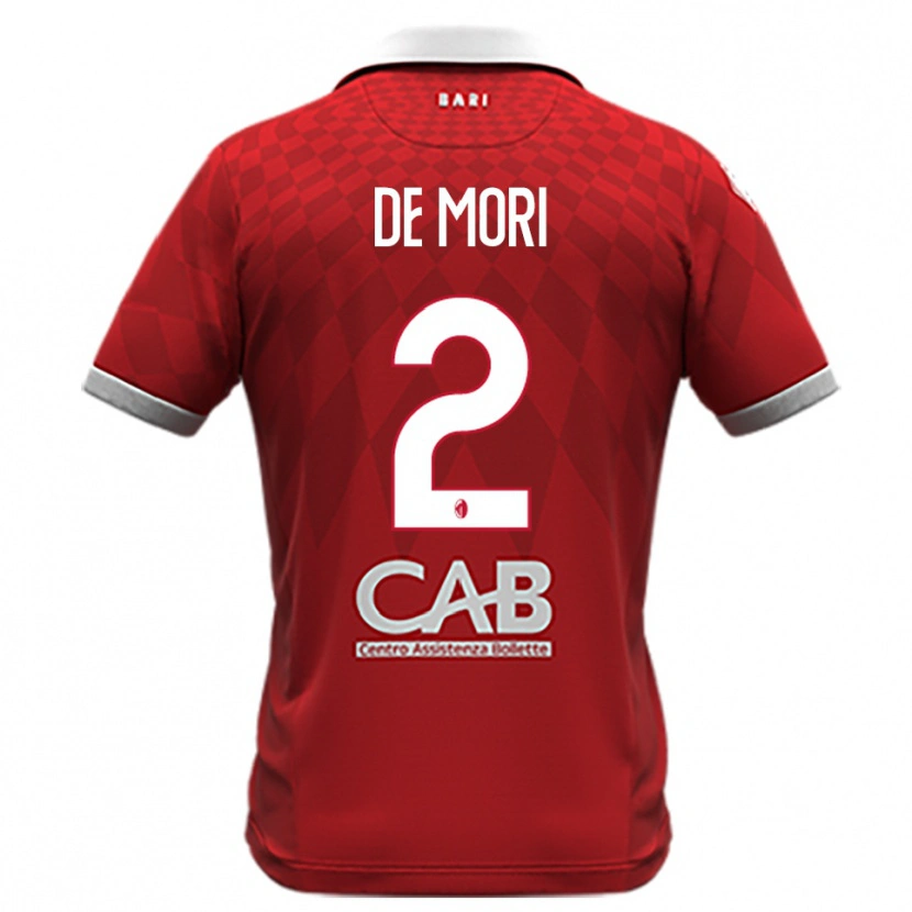 Danxen Mujer Camiseta Edoardo De Mori #2 Rojo Blanco 2ª Equipación 2025/26 La Camisa