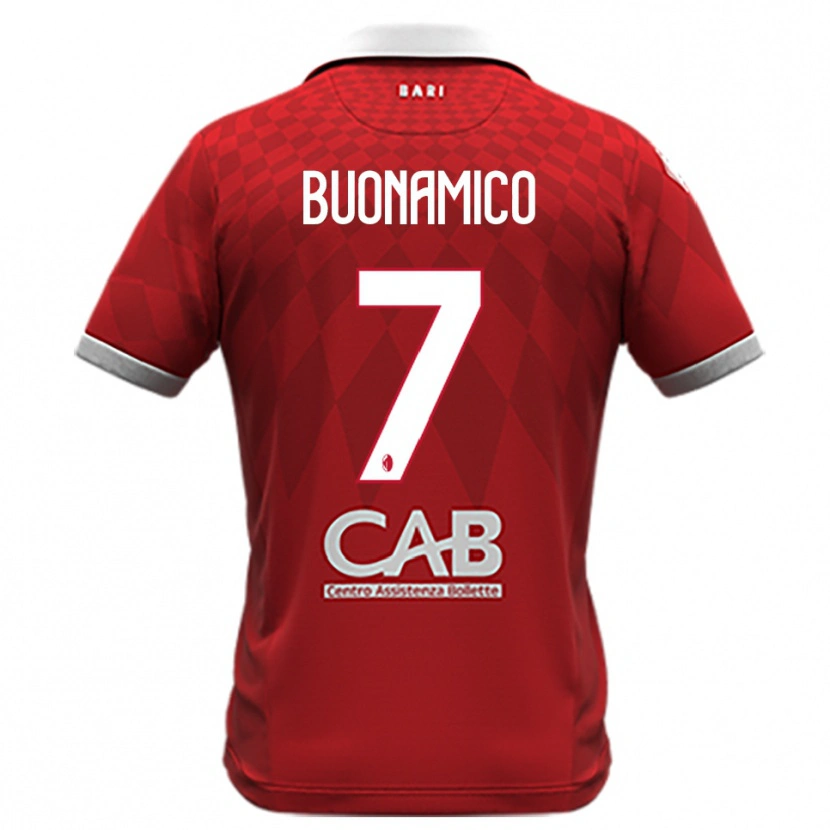 Danxen Mujer Camiseta Alessandro Buonamico #7 Rojo Blanco 2ª Equipación 2025/26 La Camisa