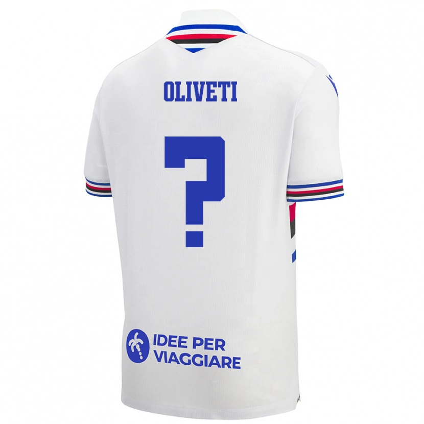 Danxen Mujer Camiseta Samuele Oliveti #0 Blanco Azul Rojo 2ª Equipación 2025/26 La Camisa