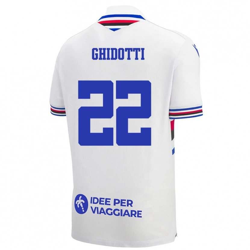 Danxen Mujer Camiseta Simone Ghidotti #22 Blanco Azul Rojo 2ª Equipación 2025/26 La Camisa
