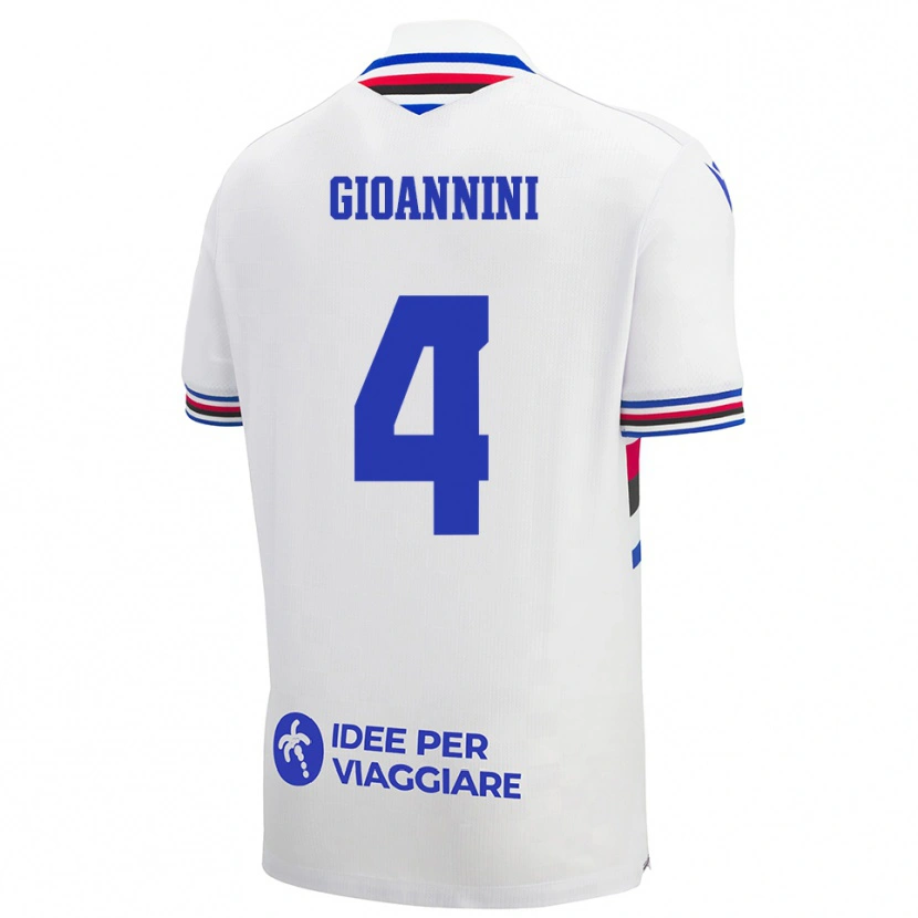 Danxen Mujer Camiseta Matteo Gioannini #4 Blanco Azul Rojo 2ª Equipación 2025/26 La Camisa