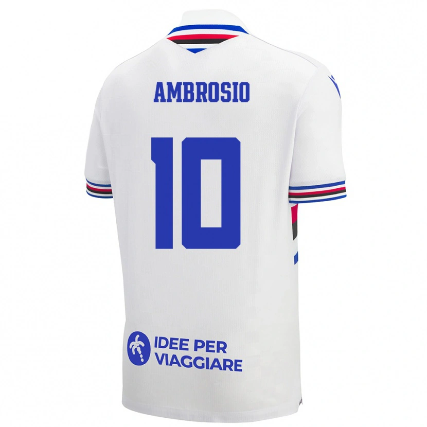 Danxen Mujer Camiseta Alfonso Ambrosio #10 Blanco Azul Rojo 2ª Equipación 2025/26 La Camisa