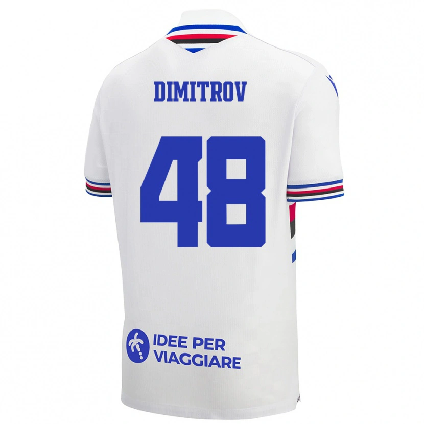 Danxen Mujer Camiseta Martin Dimitrov #48 Blanco Azul Rojo 2ª Equipación 2025/26 La Camisa