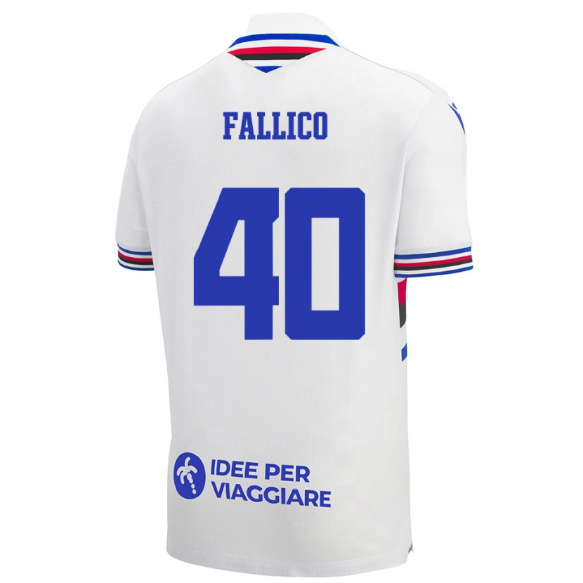 Danxen Mujer Camiseta Bianca Fallico #40 Blanco Azul Rojo 2ª Equipación 2025/26 La Camisa