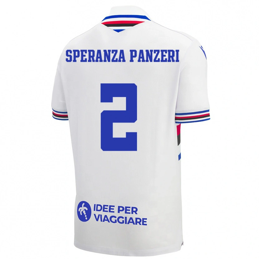 Danxen Mujer Camiseta Vanessa Speranza Panzeri #2 Blanco Azul Rojo 2ª Equipación 2025/26 La Camisa