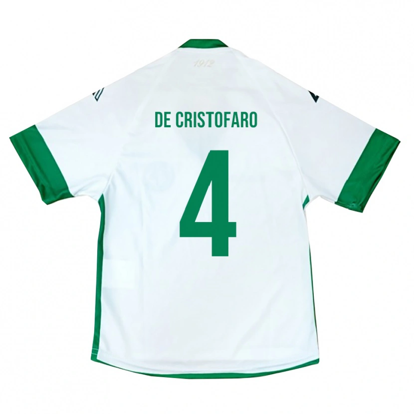 Danxen Mujer Camiseta Antonio De Cristofaro #4 Blanco Verde Azul 2ª Equipación 2025/26 La Camisa
