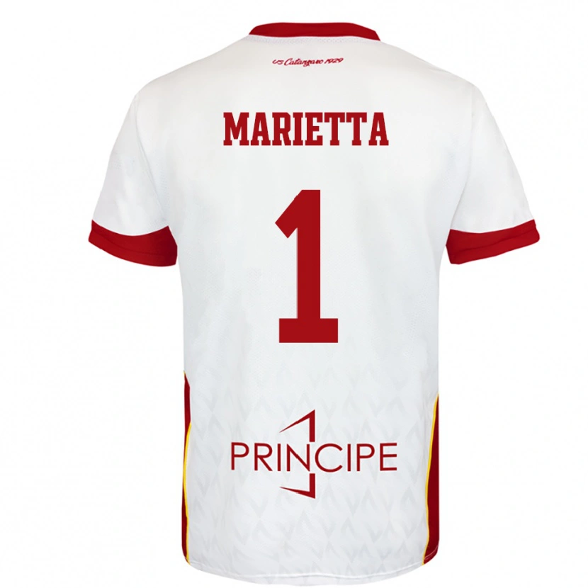 Danxen Mujer Camiseta Christian Marietta #1 Blanco Rojo 2ª Equipación 2025/26 La Camisa