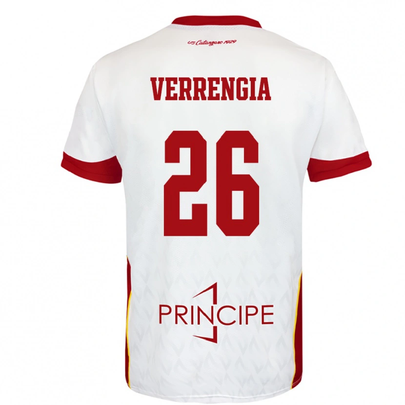 Danxen Mujer Camiseta Bruno Verrengia #26 Blanco Rojo 2ª Equipación 2025/26 La Camisa