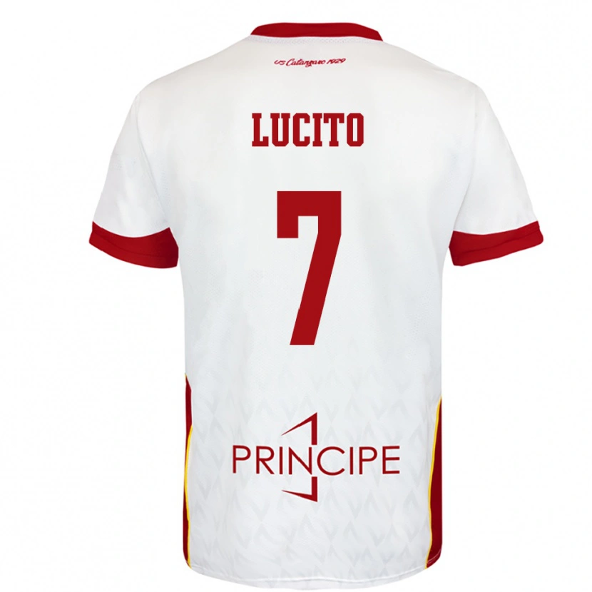 Danxen Mujer Camiseta Adriano Lucito #7 Blanco Rojo 2ª Equipación 2025/26 La Camisa