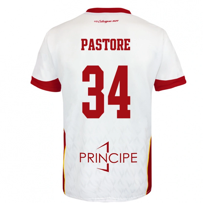Danxen Mujer Camiseta Federico Pastore #34 Blanco Rojo 2ª Equipación 2025/26 La Camisa