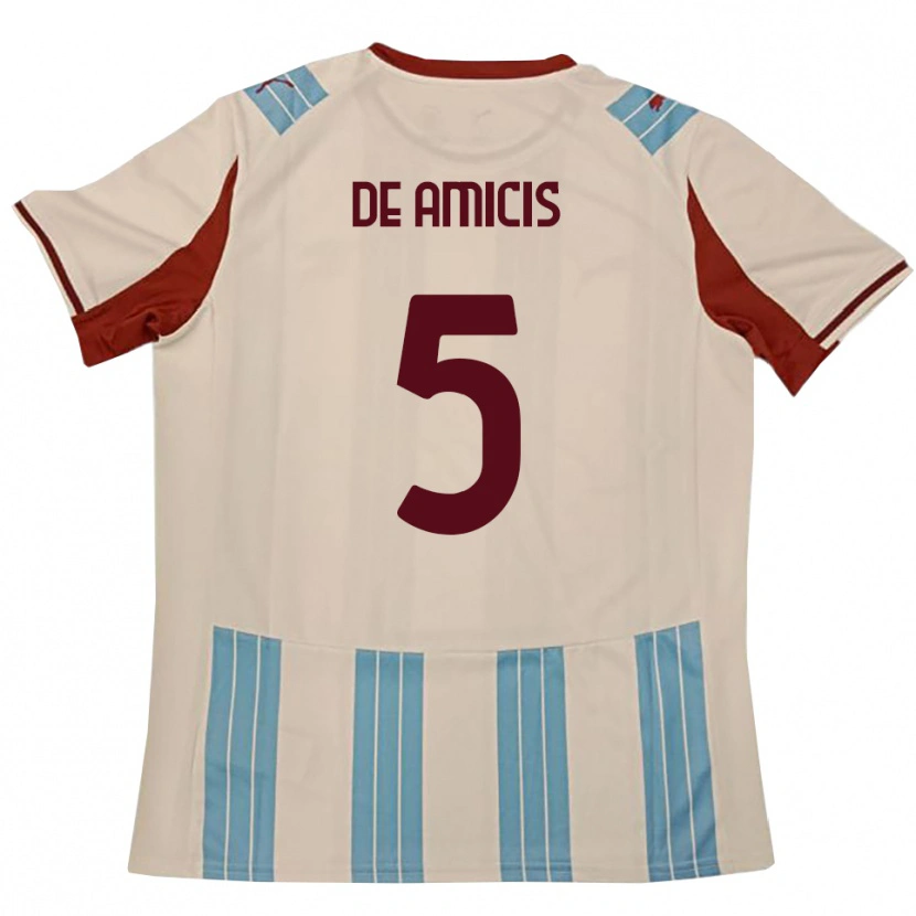 Danxen Mujer Camiseta Christian De Amicis #5 Azul Celeste Blanco 2ª Equipación 2025/26 La Camisa
