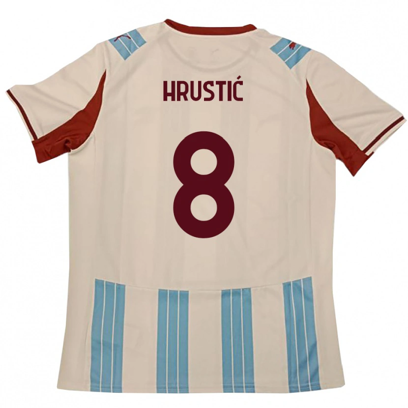 Danxen Mujer Camiseta Ajdin Hrustic #8 Azul Celeste Blanco 2ª Equipación 2025/26 La Camisa