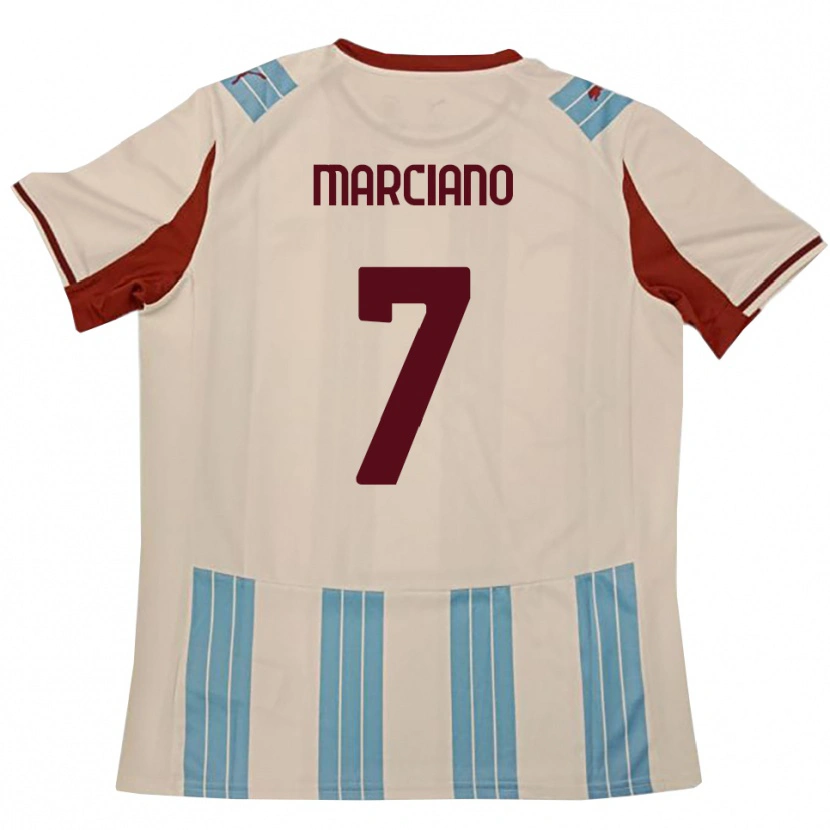 Danxen Mujer Camiseta Nicolò Marciano #7 Azul Celeste Blanco 2ª Equipación 2025/26 La Camisa
