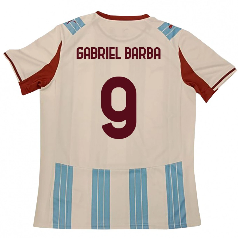 Danxen Mujer Camiseta Luigi Gabriel Barba #9 Azul Celeste Blanco 2ª Equipación 2025/26 La Camisa