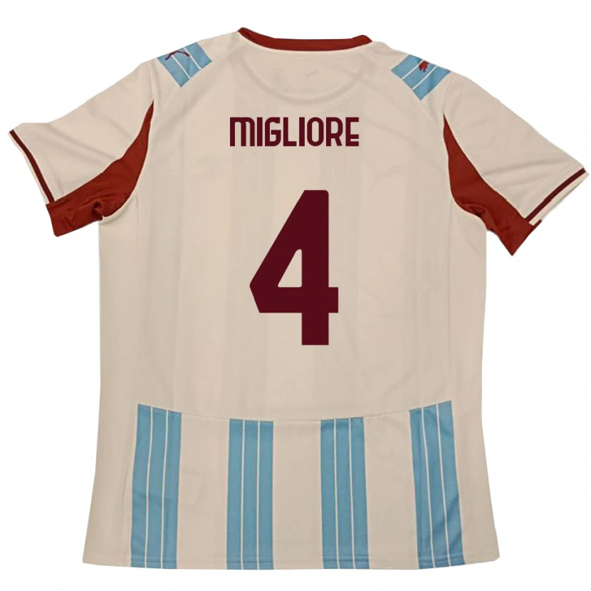 Danxen Mujer Camiseta Lorenzo Migliore #4 Azul Celeste Blanco 2ª Equipación 2025/26 La Camisa