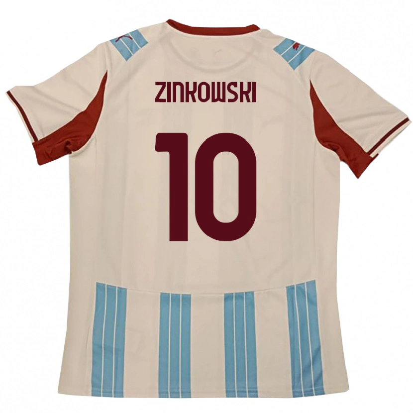 Danxen Mujer Camiseta Igor Zinkowski #10 Azul Celeste Blanco 2ª Equipación 2025/26 La Camisa