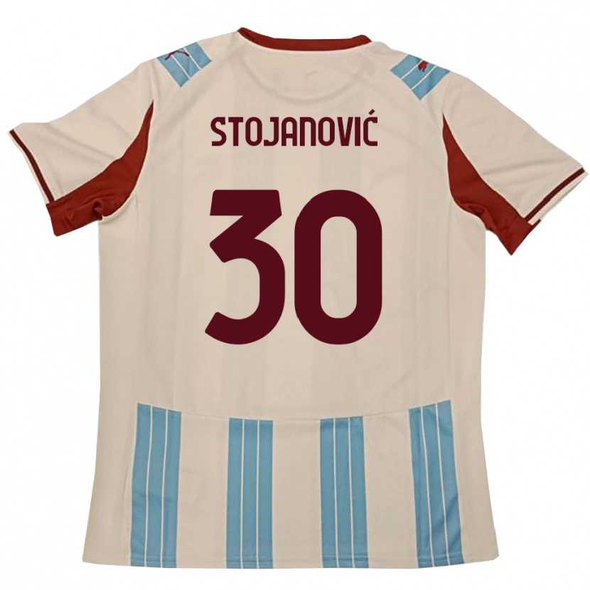Danxen Mujer Camiseta Petar Stojanović #30 Azul Celeste Blanco 2ª Equipación 2025/26 La Camisa