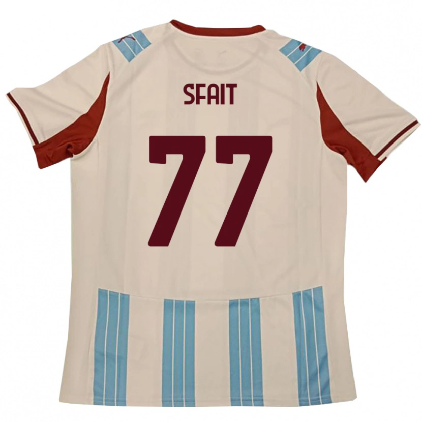 Danxen Mujer Camiseta Andres Sfait #77 Azul Celeste Blanco 2ª Equipación 2025/26 La Camisa