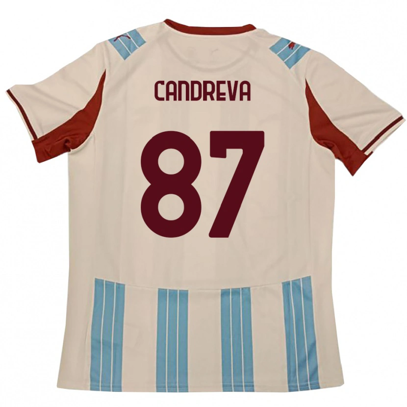 Danxen Mujer Camiseta Antonio Candreva #87 Azul Celeste Blanco 2ª Equipación 2025/26 La Camisa